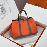 Luxury Hermes human handmade stiching Garden Party Bag 30cm