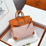 TOP Hermes Birkin handmade Stiching Handbags Swift Leather 25CM