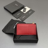 Saint Laurent CASSANDRE MATELASSE FRAGMENTS CARD CASE IN GRAIN LEATHER