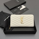 CASSANDRE MATELASSE ZIP AROUND WALLET IN GRAIN LEATHER