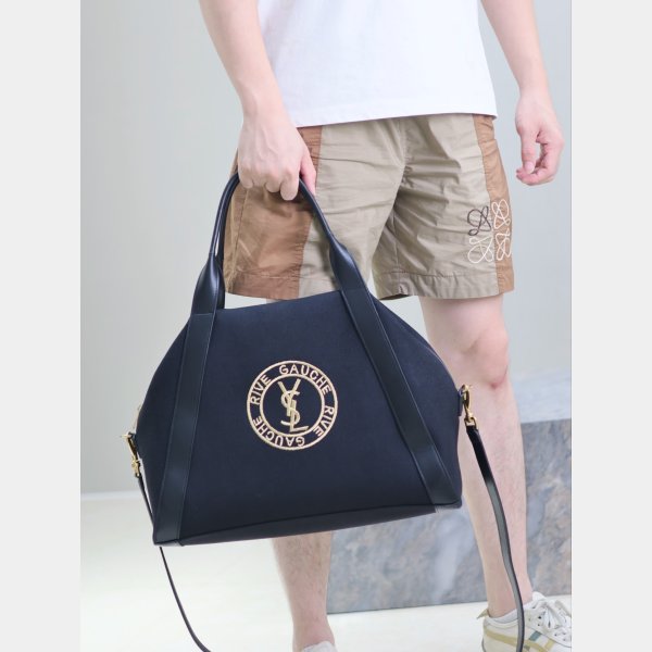 Saint Laurent Rive Gauche Bowling Tote Canvas 774048 Bag