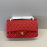 AAA+ Quality FLAP CC Handbag 25cm Caviar Leather