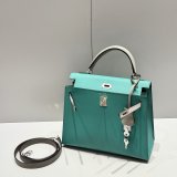 Top Hermes human handmade stiching bag Hass Epsom leather 25cm