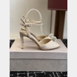 Jimmy choo Sacora Lace Sandals with Crystal-Embellished Sphere