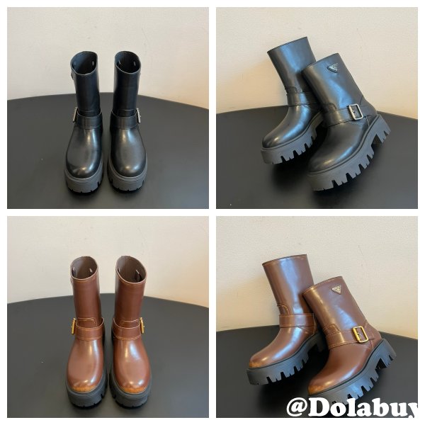 Top Quality Prada Leather Booties