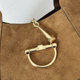 Gucci Softbit Medium Top Handle Brown Velvet 837467 Bag