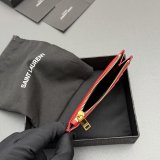 Saint Laurent CASSANDRE MATELASSE FRAGMENTS CARD CASE IN GRAIN LEATHER