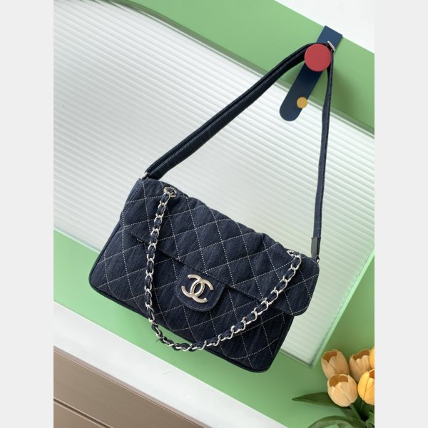 Denim Quilted Luxury AS2137/AS2136 Denim Trip Single Flap Blue