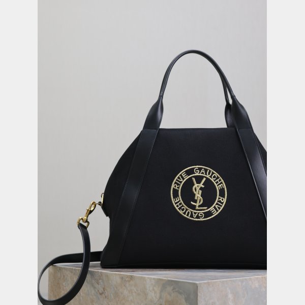 Saint Laurent Rive Gauche Bowling Tote Canvas 774048 Bag