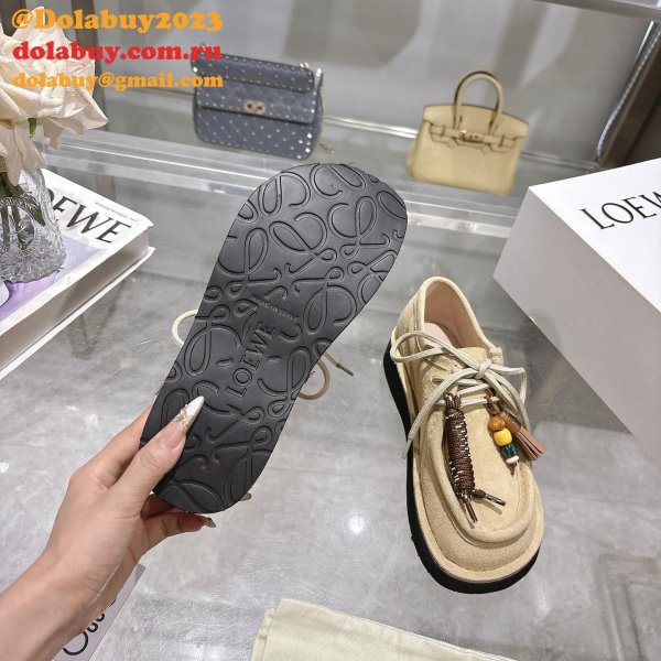 Top loewe Faro lace-up in suede calfskin