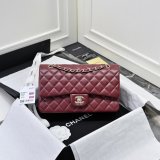 TOP CC Flap 1112 Lambskin 25cm Handbags Light golden hardware