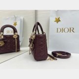Dior Or Mini Lady Dior Bag with Chain