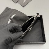 Saint Laurent CASSANDRE MATELASSE FRAGMENTS CARD CASE IN GRAIN LEATHER