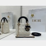 Dior Or Mini Lady Dior Bag with Chain