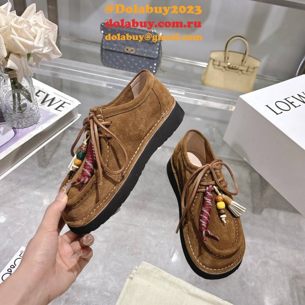 Top loewe Faro lace-up in suede calfskin