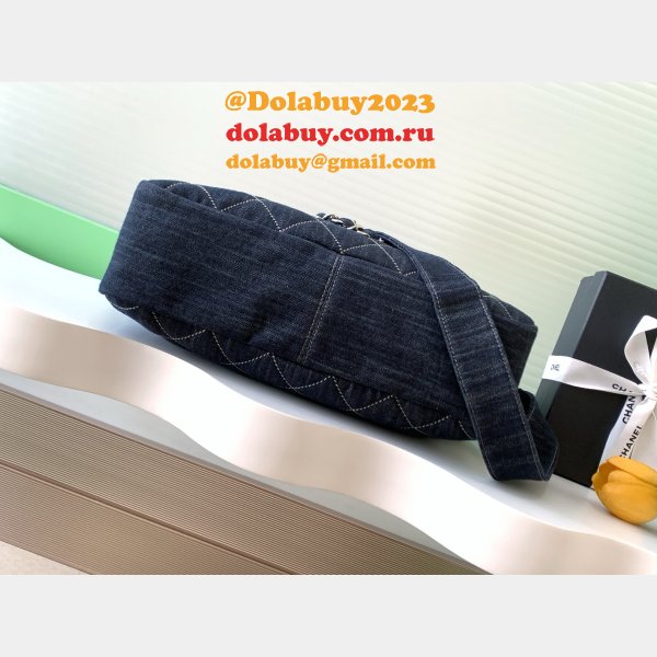 Denim Quilted Luxury AS2137/AS2136 Denim Trip Single Flap Blue