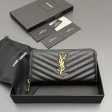 CASSANDRE MATELASSE ZIP AROUND WALLET IN GRAIN LEATHER