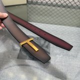 Tom Ford Smooth Calf Leather T-Buckle Belt 38MM