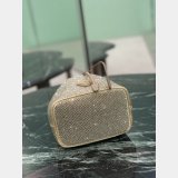 Mini crystal-studded satin bag