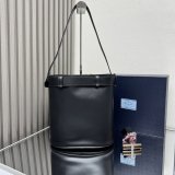 Prada Buckle leather bucket bag with belt 1BE085