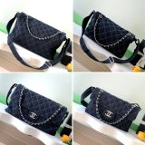 Denim Quilted Luxury AS2137/AS2136 Denim Trip Single Flap Blue