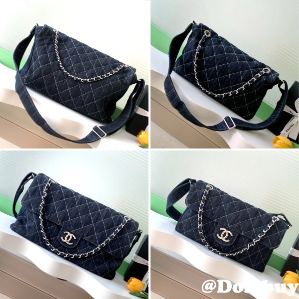 Denim Quilted Luxury AS2137/AS2136 Denim Trip Single Flap Blue