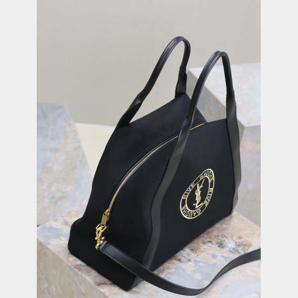 Saint Laurent Rive Gauche Bowling Tote Canvas 774048 Bag