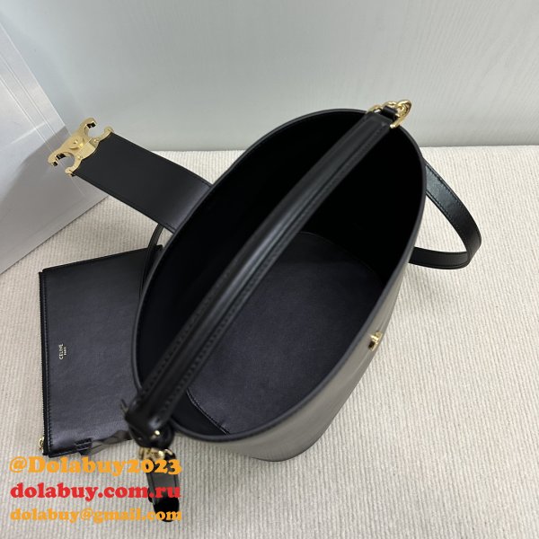 7 Star Celine Triomphe Louise Bucket Bag 116613 Medium