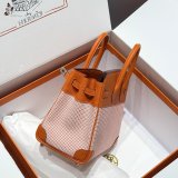 TOP Hermes Birkin handmade Stiching Handbags Swift Leather 25CM