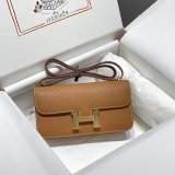 Fashion Hermes handmade Stiching Constance Elan Bag 24cm