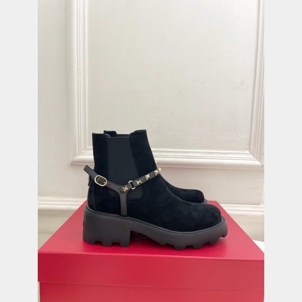 Valentino Rockstud Suede Ankle Boot